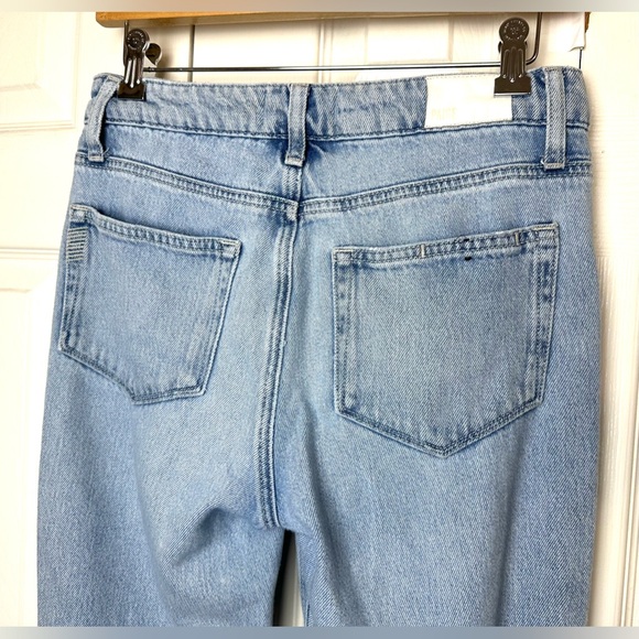 PAIGE Denim Noella Straight Raw Hem Jeans Doretta Destructed Wash Distressed - Picture 9 of 16